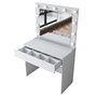 Hanah Home BJ120 - 2916 Mesa de Maquillaje Blanca con Espejo e Iluminación